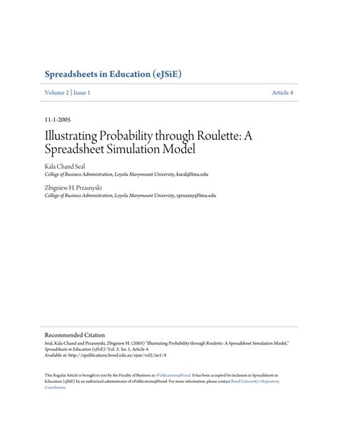(PDF) Illustrating Probability through Roulette: A .